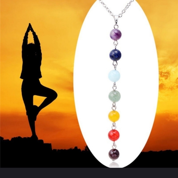 Pretty 7 Chakra Reiki Healing Gemstone necklace - Picture 5 of 16